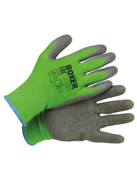 Перчатки BOXER из полиэстера с латексным покрытием, зеленые, BXR1910