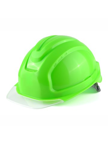 Каска защитная СОМЗ-80 Абсолют Престиж (электроизоляционная) сигнально-зелёная, прозрачный козырёк
